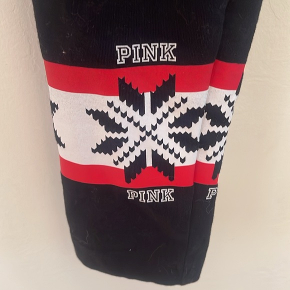 Pink from Victoria Secret yoga pants with snowflake pattern on ankles - Picture 2 of 6